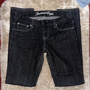Y2k low rise grey-black jeans for women american eagle